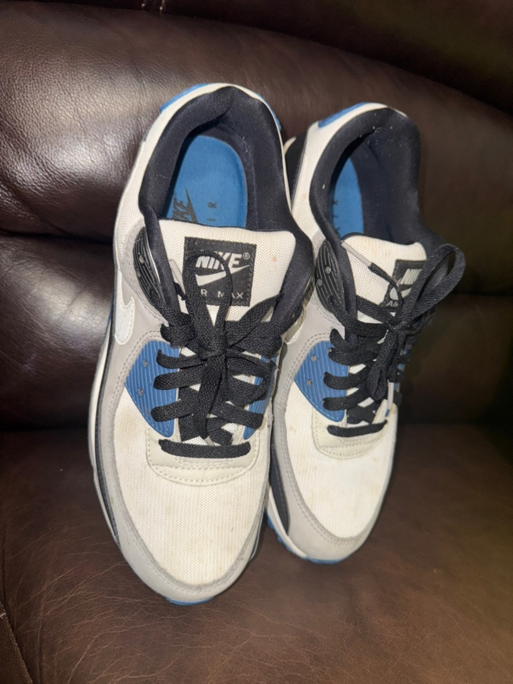 Nike Men's White, Black & Blue Low-Top Sneakers